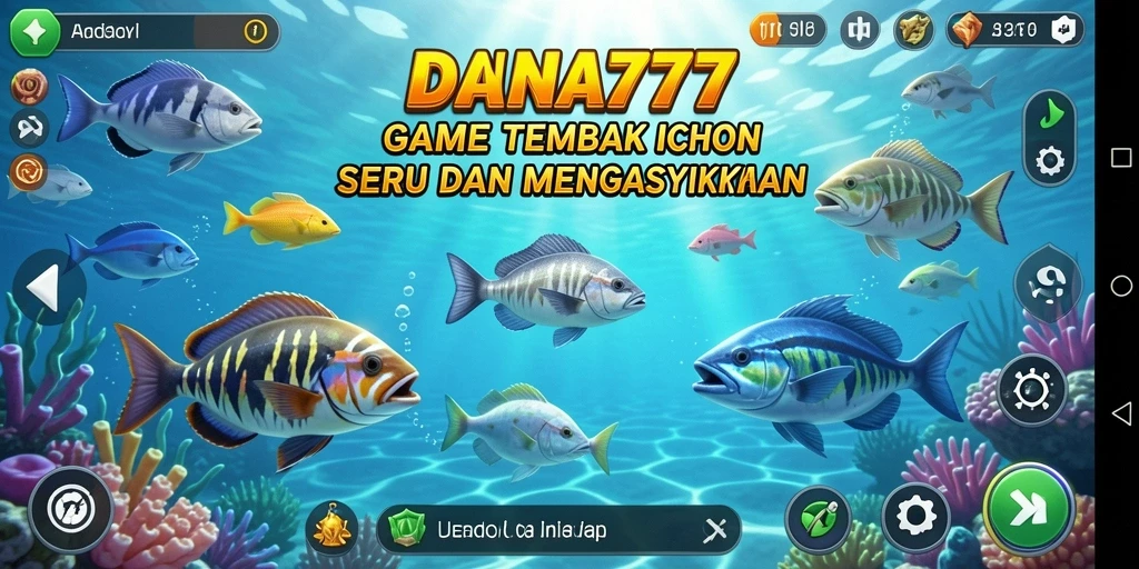Tangkapan layar dari gameplay seru DANA777 saat berburu ikan.