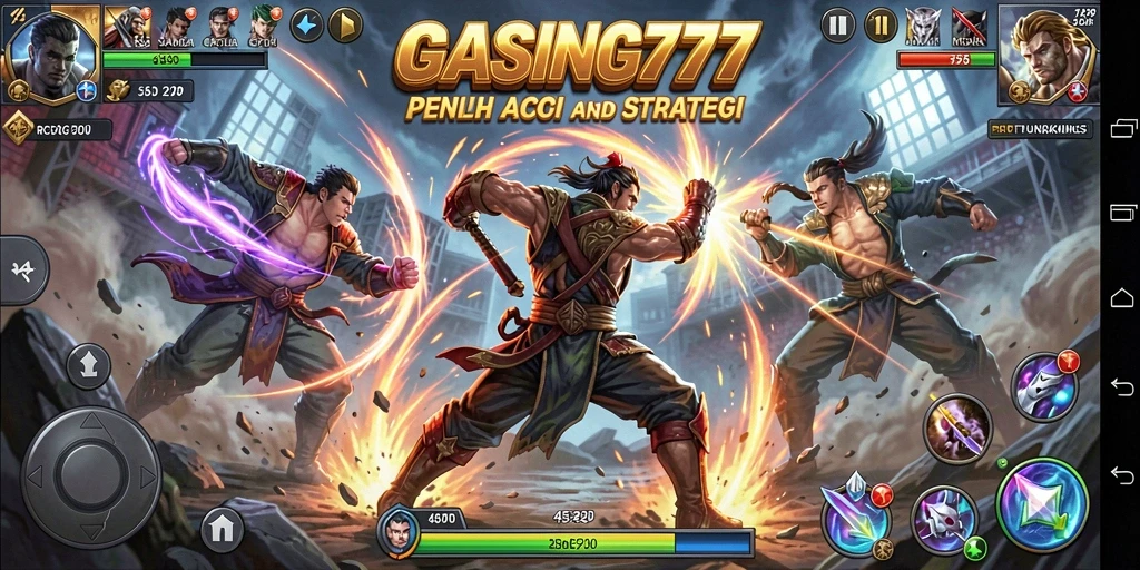 Tampilan gameplay GASING777 menampilkan pertarungan yang intens dan cepat.
