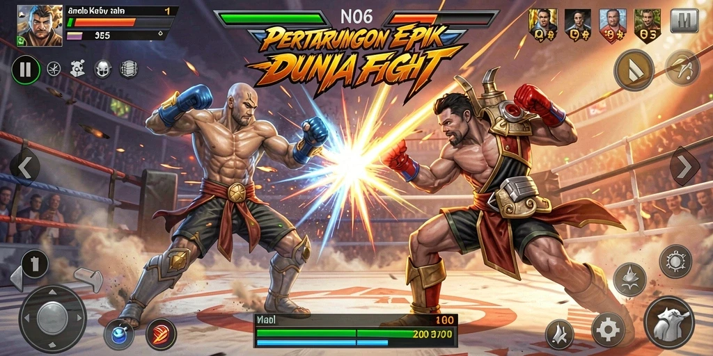 Gameplay seru di N06 dengan karakter Fighting yang beragam.
