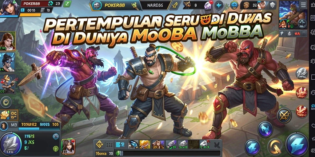 Gameplay seru POKER88 dalam pertempuran MOBA.