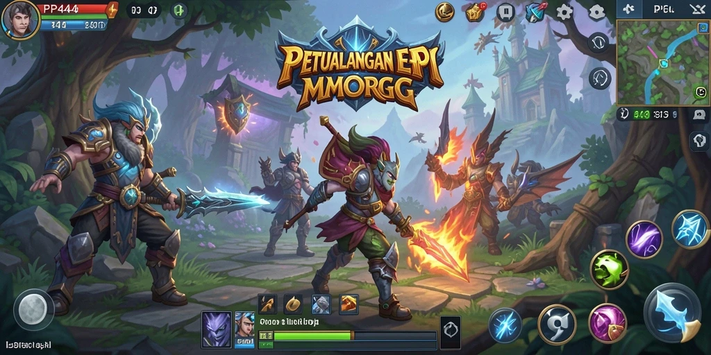 Screenshot gameplay PP444 yang menakjubkan dalam peperangan MMORPG.