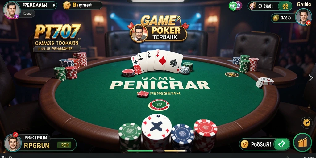 Screenshot gameplay PT707 yang menampilkan aksi poker mendebarkan.