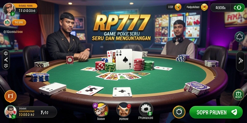 Tampilan gameplay Poker yang mendebarkan dan penuh strategi.