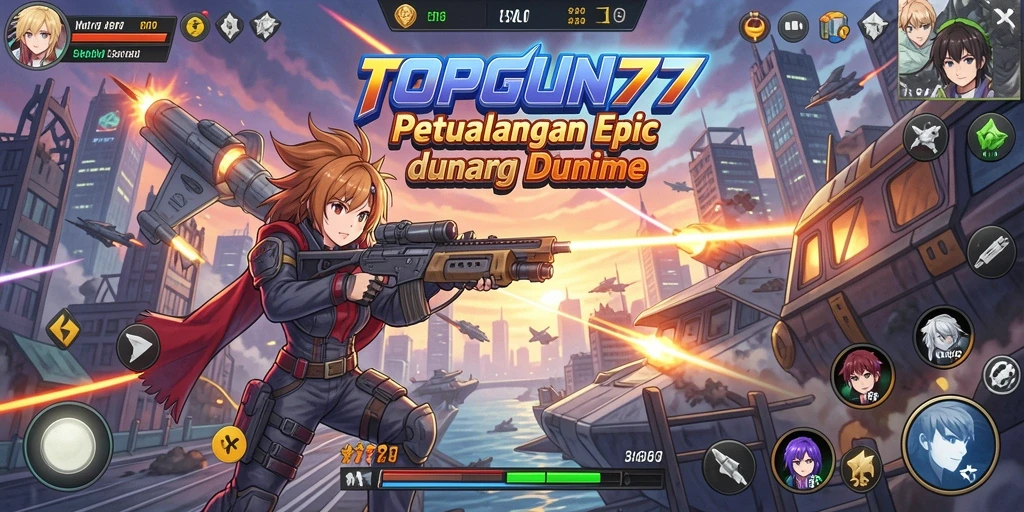Screenshot gameplay <strong>TOPGUN77</strong> menampilkan aksi pertarungan yang seru dan dinamis.