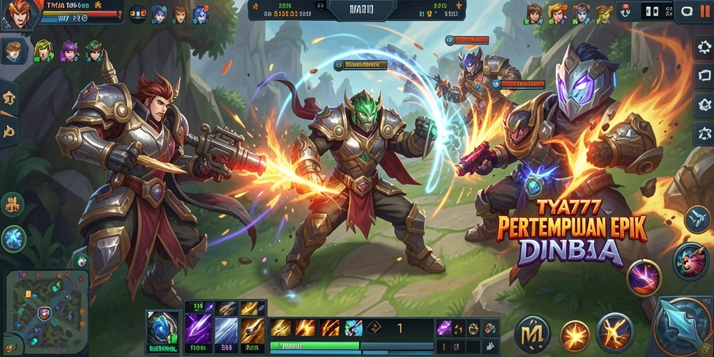 Tampilan gameplay MOBA yang mendebarkan di TYA777.