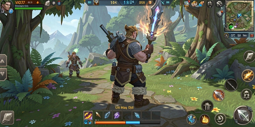 Tangkapan layar utama VIO77 menunjukkan aksi gameplay MMORPG yang mendebarkan.