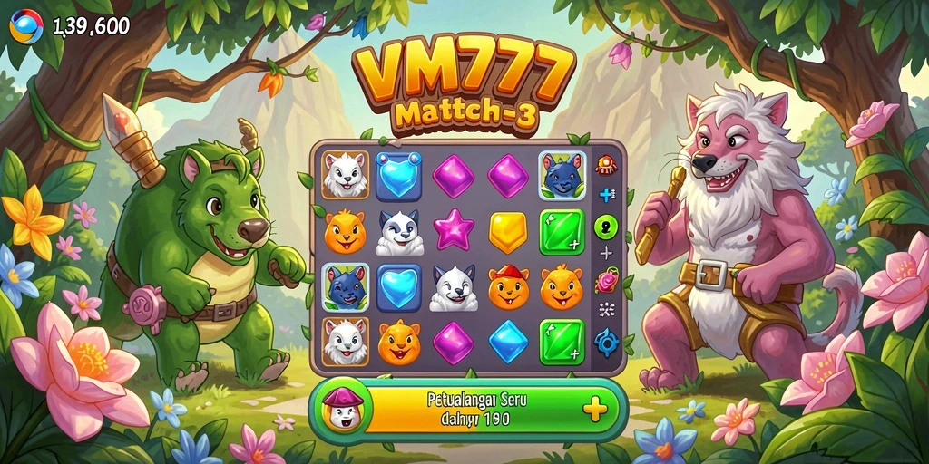 Tampilan gameplay seru dan penuh warna dari VM777.